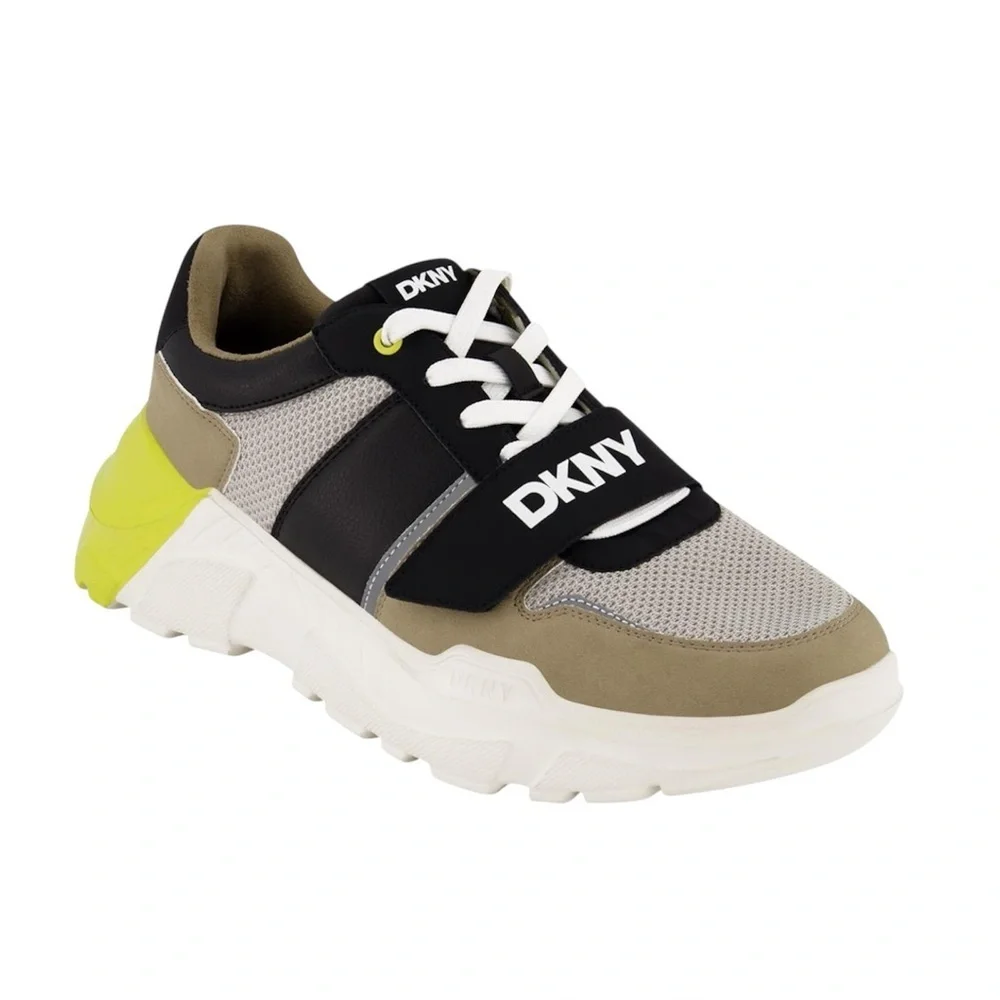 DKNY Men's Rubber Sole Round Toe Shape Lace-up Sneakers